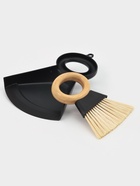 Щётка с совком Доляна Meli, бамбуковая ручка, 21.5×16.5 см, чёрная - Фото 3