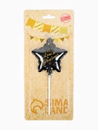 Свеча в торт на шпажке «Воздушный шарик», 7.5 см, чёрная с золотом 10942458