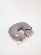 Подушка для путешествий бархатная «Время путешествий», серая, 28×30×9 см  (артикул 10911159)  большой выбор товаров оптом и в розницу по низким ценам с доставкой