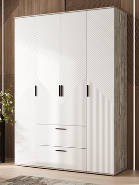 {{photo.Alt || photo.Description || 'УЦЕНКА Шкаф четырехстворчатый Сильвия, 1600×510×2236, Браш вайт/Дуб юкон'}}