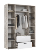 УЦЕНКА Шкаф четырехстворчатый Сильвия, 1600х510х2236, Браш вайт/Дуб юкон - Фото 2