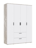 УЦЕНКА Шкаф четырехстворчатый Сильвия, 1600х510х2236, Браш вайт/Дуб юкон - Фото 3