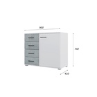 УЦЕНКА Спальный гарнитур Бостон, Кровать 1600, Комод, 2 тумбы, Шкаф 2000, Белый/Бетон - Фото 3