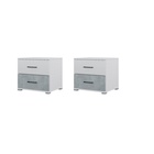 УЦЕНКА Спальный гарнитур Бостон, Кровать 1600, Комод, 2 тумбы, Шкаф 2000, Белый/Бетон - Фото 5