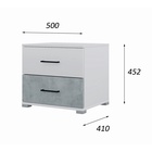 УЦЕНКА Спальный гарнитур Бостон, Кровать 1600, Комод, 2 тумбы, Шкаф 2000, Белый/Бетон - Фото 6