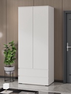 УЦЕНКА Шкаф двухстворчатый Лора, с ящиками белый 2200×900×570 - Фото 4