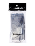 УЦЕНКА Циркуль металл 120 мм в пластик пенале +авт.карандаш+грифели+ластик+линейка+2угольн+транспорт - Фото 6