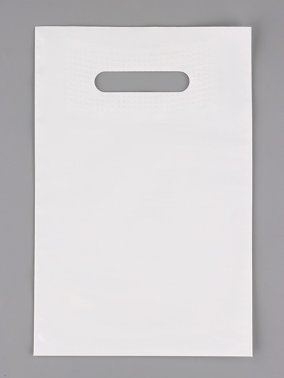 Пакет полиэтиленовый с вырубной ручкой, белый 20×30 см, 60 мкм