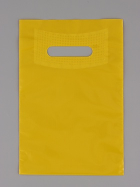 Пакет полиэтиленовый с вырубной ручкой, жёлтый 20 х 30 см, 60 мкм (комплект 50 шт)