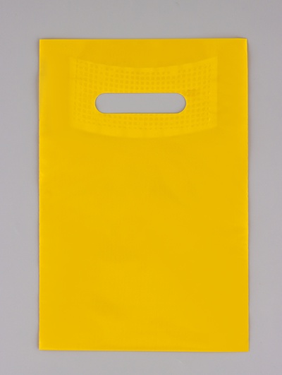 Пакет полиэтиленовый с вырубной ручкой, жёлтый 20×30 см, 60 мкм