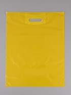 Пакет с вырубной усиленной ручкой, жёлтый, ПВД, 40?50, 45 мкм (комплект 50 шт) - фото 68182661