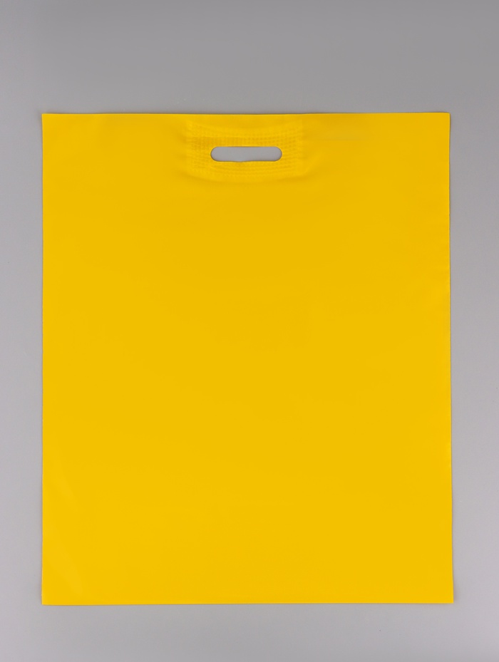 Пакет полиэтиленовый с вырубной ручкой, жёлтый 50×60 см, 70 мкм - Фото 1