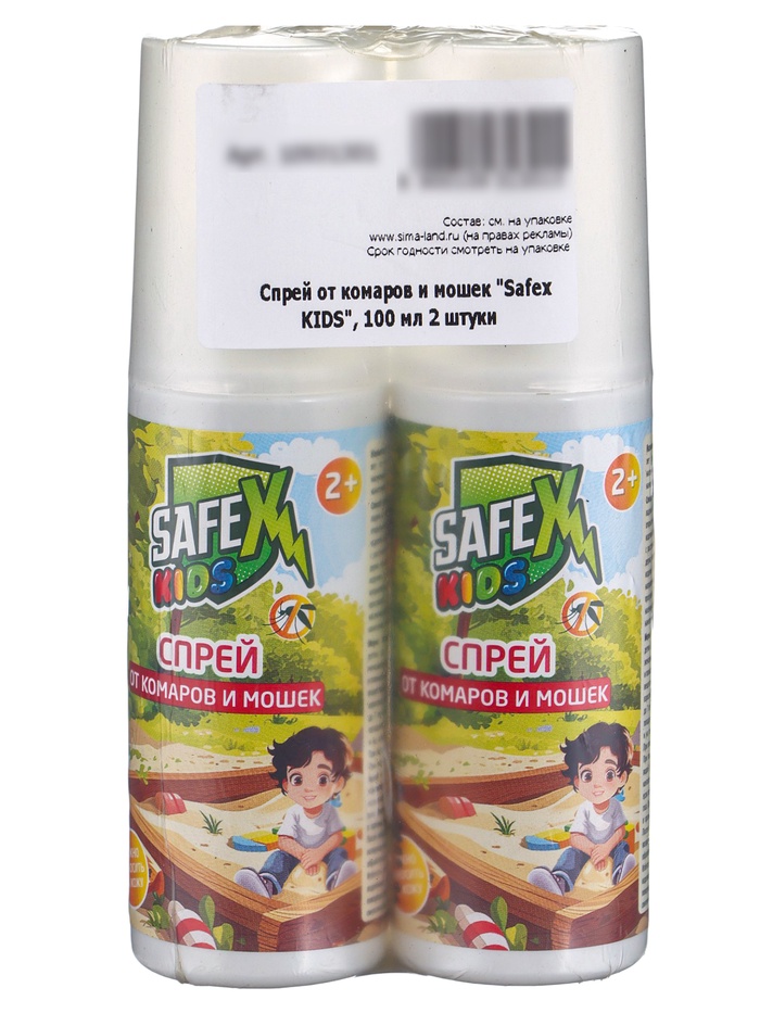 Спрей от комаров и мошек Safex KIDS, 100 мл 2 штуки - Фото 1