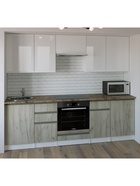 Кухонный гарнитур прямой «Антика Базис», 2400 мм, цвет бежевый/белый - Фото 1