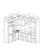 Кухонный гарнитур угловой «Антика гранд прайм», 2100×2700 мм, цвет бежевый/белый 10986007