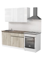 Кухонный гарнитур прямой «Антика медиум 2», 1400 мм, цвет бежевый/белый - Фото 2