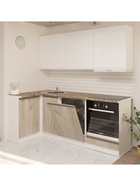 Кухонный гарнитур угловой «Антика прайм», 1100×2000 мм, цвет бежевый/белый - Фото 1