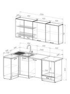 Кухонный гарнитур угловой «Антика прайм», 1100×2000 мм, цвет бежевый/белый - Фото 3