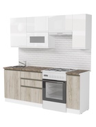 Кухонный гарнитур прямой «Антика ультра», 2000 мм, цвет бежевый/белый - Фото 2