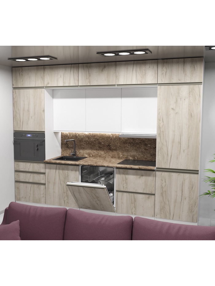 Кухонный гарнитур прямой «Антика Экстра 5», 3000 мм, цвет бежевый/белый - Фото 1