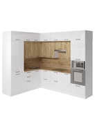 Кухонный гарнитур угловой «Жасмин гранд прайм», 2100×2700 мм, цвет белый/бежевый  (артикул 10986018)  большой выбор товаров оптом и в розницу по низким ценам с доставкой
