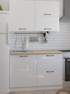 Кухонный гарнитур прямой «Жасмин лайт», 1200 мм, цвет белый/бежевый  (артикул 10986019)  большой выбор товаров оптом и в розницу по низким ценам с доставкой