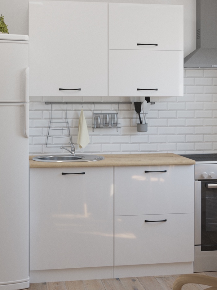 Кухонный гарнитур прямой «Жасмин лайт», 1200 мм, цвет белый/бежевый - Фото 1