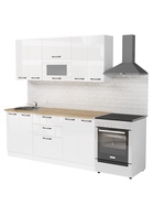 Кухонный гарнитур прямой «Жасмин макси 2», 1800 мм, цвет белый/бежевый  (артикул 10986021)  большой выбор товаров оптом и в розницу по низким ценам с доставкой