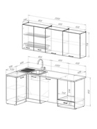 Кухонный гарнитур угловой «Жасмин прайм», 1100×2000 мм, цвет белый/бежевый  (артикул 10986024)  большой выбор товаров оптом и в розницу по низким ценам с доставкой