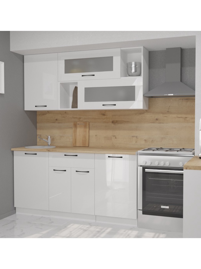 Кухонный гарнитур прямой «Жасмин стандарт», 1600 мм, цвет белый/бежевый - Фото 1