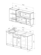 Кухонный гарнитур прямой «Жасмин стандарт», 1600 мм, цвет белый/бежевый - Фото 3