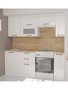 Кухонный гарнитур прямой «Жасмин ультра», 2000 мм, цвет белый/бежевый - Фото 1