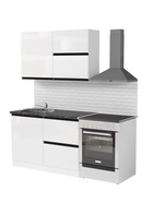 Кухонный гарнитур прямой «Лотос лайт», 1200 мм, цвет белый/чёрный - Фото 2