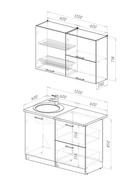 Кухонный гарнитур прямой «Лотос лайт», 1200 мм, цвет белый/чёрный - Фото 3