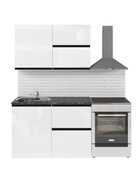 Кухонный гарнитур прямой «Лотос лайт», 1200 мм, цвет белый/чёрный - Фото 5