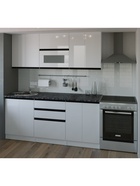 Кухонный гарнитур прямой «Лотос макси 2», 1800 мм, цвет белый/чёрный - Фото 1