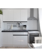 Кухонный гарнитур прямой «Лотос медиум 2», 1400 мм, цвет белый/чёрный - Фото 1