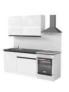 Кухонный гарнитур прямой «Лотос медиум 2», 1400 мм, цвет белый/чёрный - Фото 2