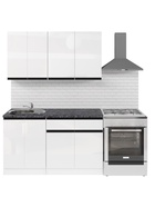 Кухонный гарнитур прямой «Лотос медиум 2», 1400 мм, цвет белый/чёрный - Фото 5