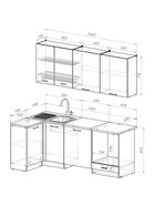 Кухонный гарнитур угловой «Лотос прайм», 1100×2000 мм, цвет белый/чёрный - Фото 3