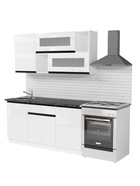 Кухонный гарнитур прямой «Лотос стандарт», 1600 мм, цвет белый/чёрный - Фото 2
