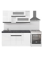 Кухонный гарнитур прямой «Лотос стандарт», 1600 мм, цвет белый/чёрный - Фото 5