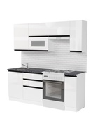 Кухонный гарнитур прямой «Лотос ультра», 2000 мм, цвет белый/чёрный - Фото 2