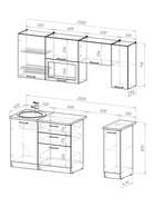Кухонный гарнитур прямой «Лотос ультра», 2000 мм, цвет белый/чёрный - Фото 3