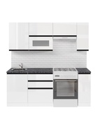 Кухонный гарнитур прямой «Лотос ультра», 2000 мм, цвет белый/чёрный - Фото 5