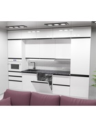 Кухонный гарнитур прямой «Лотос Экстра 5», 3000 мм, цвет белый/чёрный - Фото 1