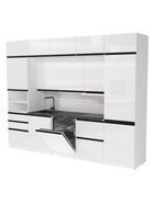 Кухонный гарнитур прямой «Лотос Экстра 5», 3000 мм, цвет белый/чёрный - Фото 2