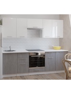Кухонный гарнитур прямой «Терция Базис», 2400 мм, цвет белый/серый - Фото 1