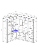 Кухонный гарнитур угловой «Терция гранд прайм», 2100×2700 мм, цвет серый/белый - Фото 3