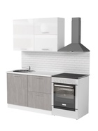 Кухонный гарнитур прямой «Терция лайт», 1200 мм, цвет белый/серый - Фото 2
